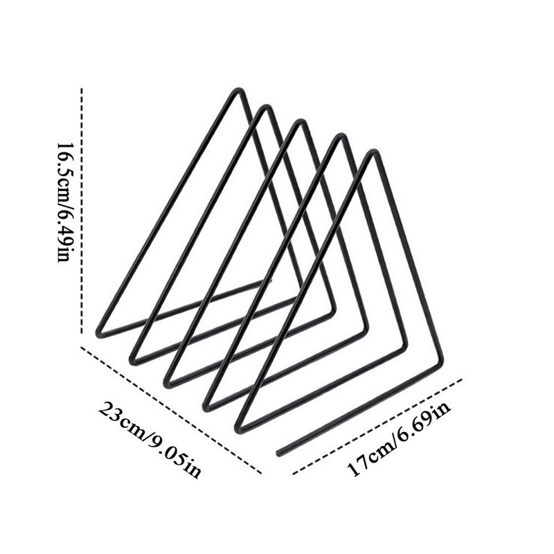 Háromszögű könyvtartó állvány Iron Art Könyvespolc Asztali tároló Könyvespolc Stabil Kreatív barkácsoló polc asztali dekoráció