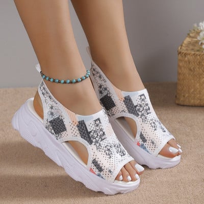 Μεγάλο μέγεθος 35-42 Γυναικεία σανδάλια 2023 Casual Platform Γόβες Γυναικεία Παπούτσια με χοντρή σόλα Sandalias Beach Shoes Γυναικεία φλατ σανδάλια