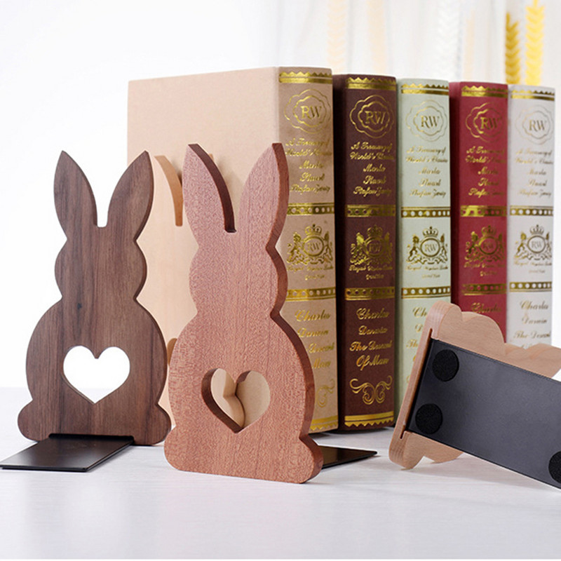Lovely Rabbit Nature fából készült könyvtartók Iroda Kezdőlap Könyvvégek Polc Könyvespolc Állványtartó Asztali Szervezet Könyvrendező