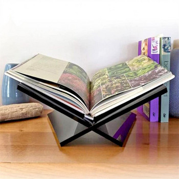 Рафт за книги за четене X-образна черна акрилна поставка за книги за четене с широка употреба