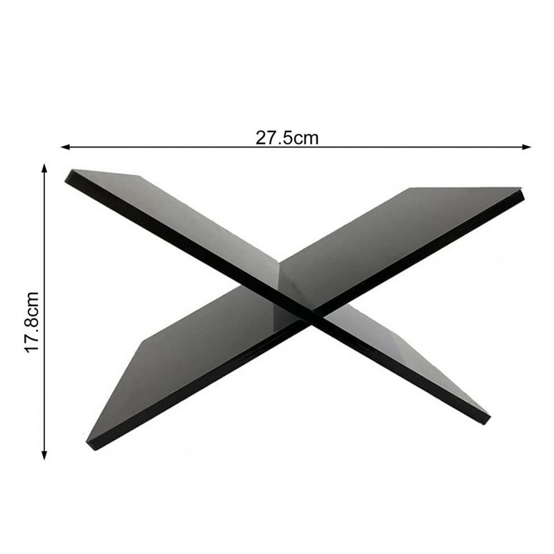 Olvasókönyvespolc X formájú olvasó, széles felhasználású fekete akril könyvtartó