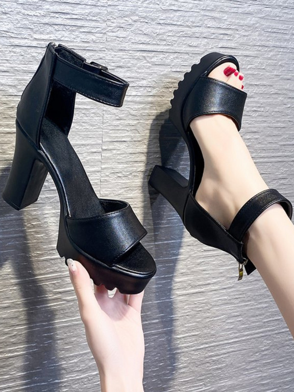 Valged suvised naiste sandaalid 2021, uus saabumine, seksikas Peep Toe paksu kontsaga sandaalid, platvorm vabaaja vene kingad naistele