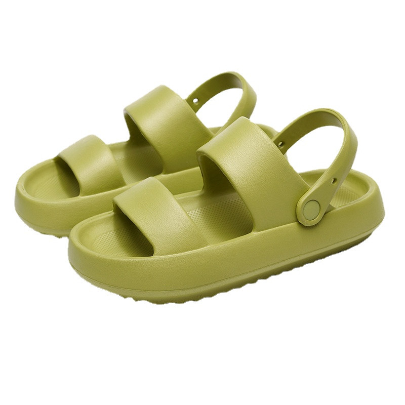 Nyári vastag platós papucsok kétsoros pár lapos szandál női puha aljú felhőpapucs Sarkú beltéri kopásálló cipő