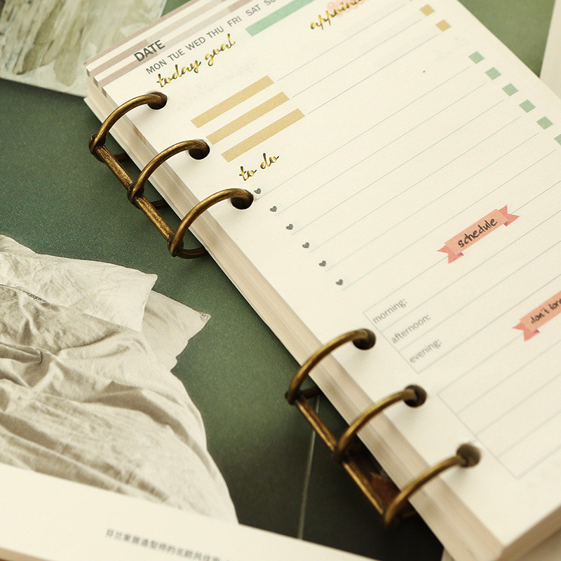 MOHAMM 1 db 3-lyukú fém kliptetős könyvgyűrűk laza iratgyűjtő A5 A6 A7 papír tárolóeszközhöz Scrapbooking kézműves barkácsolás diák