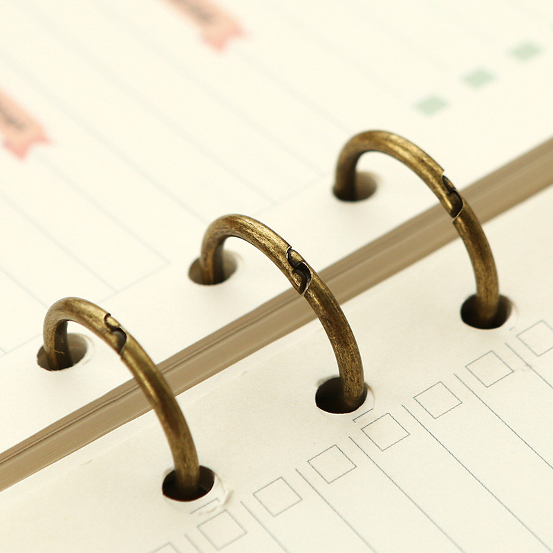 MOHAMM 1 db 3-lyukú fém kliptetős könyvgyűrűk laza iratgyűjtő A5 A6 A7 papír tárolóeszközhöz Scrapbooking kézműves barkácsolás diák