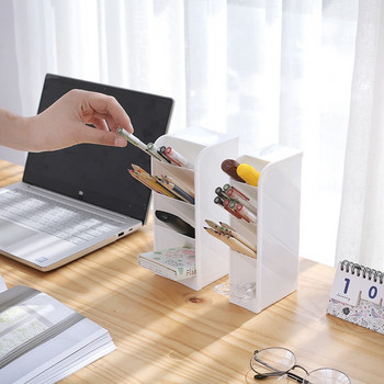 Kawaii Настолен държач за писалка Цветен японски органайзер за бюро Кутия за съхранение на моливи Гримове Сладки училищни канцеларски материали Офис аксесоари