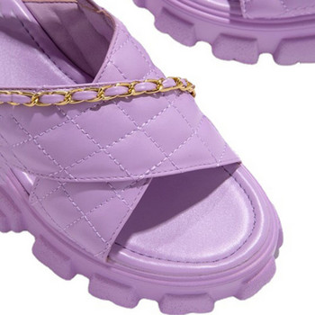 Γυναικεία παπούτσια Chunky Platform 2022 Νέα Ανοιξιάτικα φθινοπωρινά ανοιχτά σανδάλια Casual Beach Slides Επαγγελματικές παντόφλες Σαγιονάρες με αλυσίδα