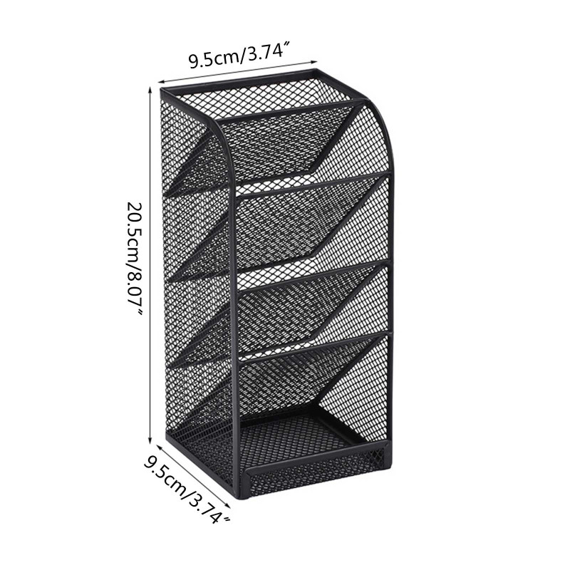 Lihtne lauakontoritarvete korraldaja, 4 pesaga pliiatsihoidja metallist riidehoidjale Vanity Letter Naised Mehed Õpilastöötajad