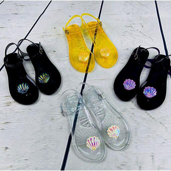 Летни плоски плажни сандали Популярни отворени пръсти Празнични дамски обувки Външна мода Ежедневни сандали с желе Големи размери