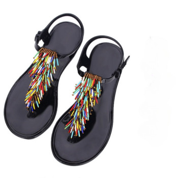 Γυναικεία παπούτσια Σαγιονάρες Σανδάλια για Γυναικεία Μαύρα Παπούτσια Πλαστικά με Χαμηλά Τακούνια Καλοκαίρι 2023 Crystal Pvc Χονδρική πώληση πολυτελείας H