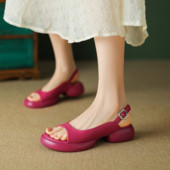 2023 Summer ψηλοτάκουνα σανδάλια Γυναικεία peep-toe παπούτσι Luxury πόρπη Casual χοντρά τακούνι σανδάλια