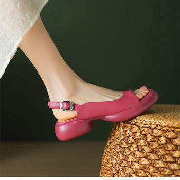Летни сандали на висок ток за 2023 г. Дамски обувки с отворени пръсти Луксозни катарама Ежедневни сандали с дебел ток