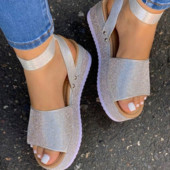 Νέα μόδα Rhinestone Wedge Γυναικεία Σανδάλια Καλοκαίρι 2022 Ψηλοτάκουνα Παπούτσια Πλατφόρμας Γυναικεία Σανδάλια Πλατφόρμας Zapatos Mujer Ενήλικες