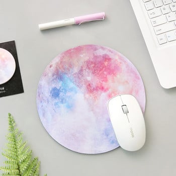 Kawaii Round Celestial Mouse Pad Мека подложка за игра Компютърна шапка Подложки за бюро Неплъзгаща се Rubbe PC Водоустойчива подложка за офис мишка