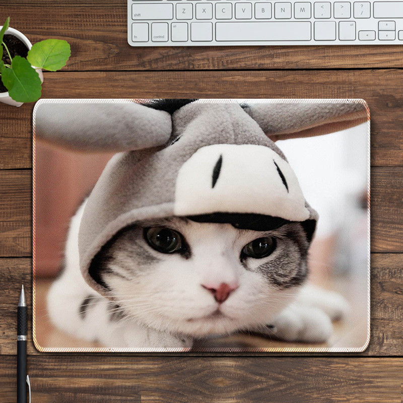 Kis méretű gumis egérpad aranyos macska állat egérszőnyeg játéklejátszó játékos asztali pad Számítógép laptop egérpad játékok 22x16cm