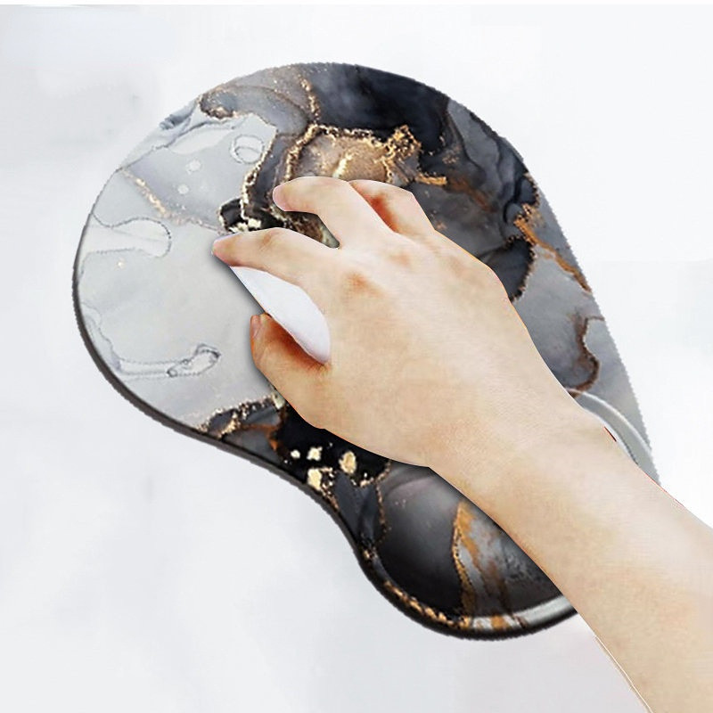 Márvány stílusú, ergonomikus egérpad csuklótámlával, csúszásmentes gumibetéttel a kéz alatt Iroda az asztalon Kézpárna csuklótámasz