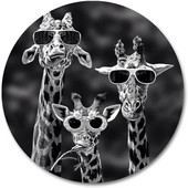 Giraffes Round Mouse Pad ,Funny Family Giraffes Mousepad Στρογγυλό αντιολισθητικό Rubber Mouse pad Gaming Mousepad
