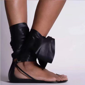 Блестящи кристални плоски гладиаторски сандали за жени 2023 г. Лято 2023 г. Заострени дизайнерски парти обувки за жени Голям размер, каишка на глезена за жени