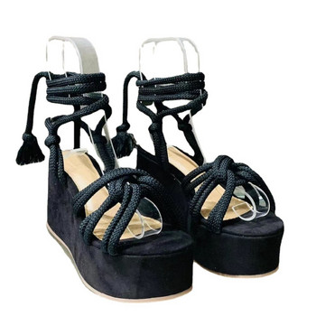 BCEBYL 2023 Летни сандали на платформа с каишки Дамски модни дамски сандали с кръгли пръсти и отворени пръсти Сандали на платформа