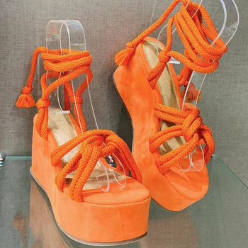 BCEBYL 2023 Летни сандали на платформа с каишки Дамски модни дамски сандали с кръгли пръсти и отворени пръсти Сандали на платформа