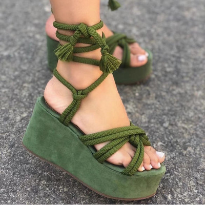 BCEBYL 2023 Summer Platform Wedge Strapper Σανδάλια Γυναικεία μόδα με στρογγυλά δάχτυλα ανοιχτά γυναικεία σανδάλια Σανδάλια πλατφόρμας