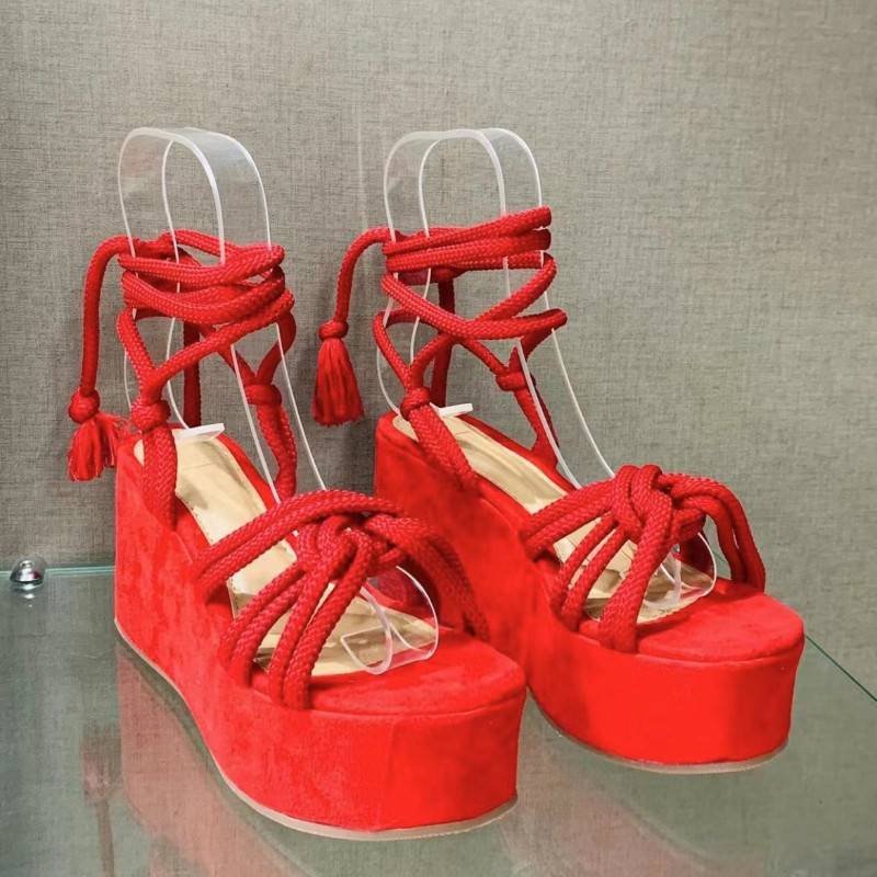 BCEBYL 2023 nyári emelvényes pántos szandálok női divatos, kerek orrú, nyitott orrú női szandálok platformszandálok