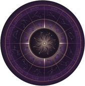 Ζώδια Astrology Wheel Mystery Mouse Mat με ραμμένη άκρη αδιάβροχο αντιολισθητικό καουτσούκ για φορητό υπολογιστή γραφείου 7,9 x 7,9 ιντσών