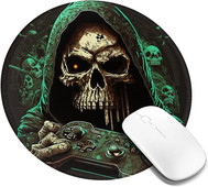 Skull Grim Reaper Παίξτε παιχνίδια Cool, στρογγυλά, αντιολισθητικά, λαστιχένια επιθέματα ποντικιού Skull με ραμμένη άκρη για εργασία γραφείου