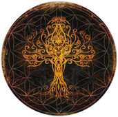 Golden Viking Norse Yggdrasil Round Mouse Pad Tree of Life Gaming Mouse Pad με ραμμένες άκρες αντιολισθητικό για φορητό υπολογιστή γραφείου