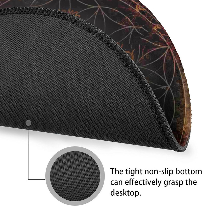 Golden Viking skandináv Yggdrasil kerek egérpad Az élet fája játékhoz varrt élekkel csúszásmentes laptop irodai munkához