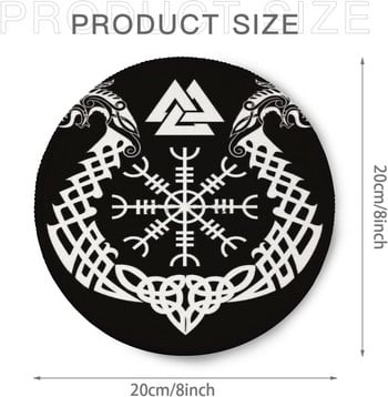 Viking Norse Mythology Rune Round Mouse Pad Viking Gaming Mouse Pad с неплъзгаща се гума за офис работа Лаптоп Компютър