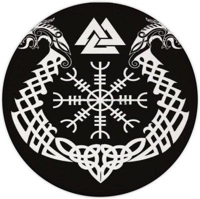 Viking Norse Mythology Rune Round Mouse Pad Viking Gaming Mouse Pad με αντιολισθητικό καουτσούκ για φορητό υπολογιστή γραφείου