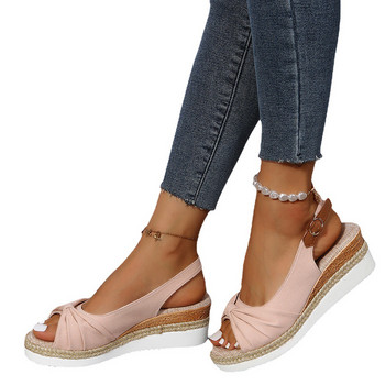 Летни клинове Сандали с катарама Платформа Чехли за ходене Нехлъзгащи се дамски обувки с отворени пръсти Ежедневни външни обувки за жени Голям размер