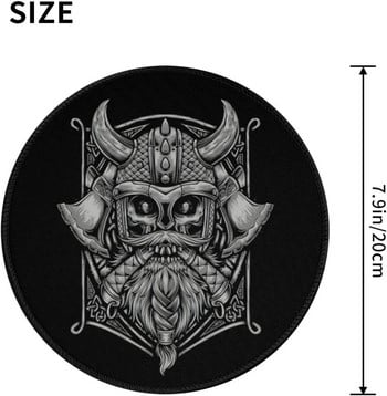 Cool Viking Skull Warriors Подложка за мишка Viking Gaming Mousepad Малки нехлъзгащи се кръгли подложки за мишка за офис работа Лаптоп Компютър