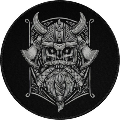 Cool Viking Skull Warriors Mouse Pad Viking Gaming Mousepad Tampoane mici rotunde antiderapante pentru birou, laptop, computer