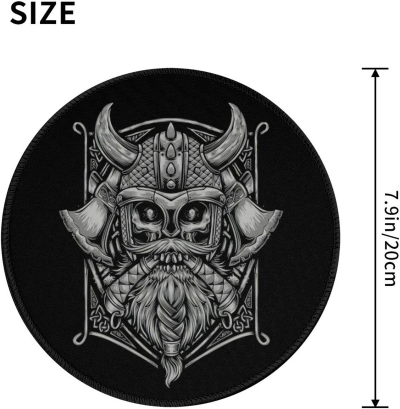 Cool Viking Skull Warriors egérpad Viking Gaming egérpad kis csúszásmentes kerek egérpad irodai munkához laptop számítógép