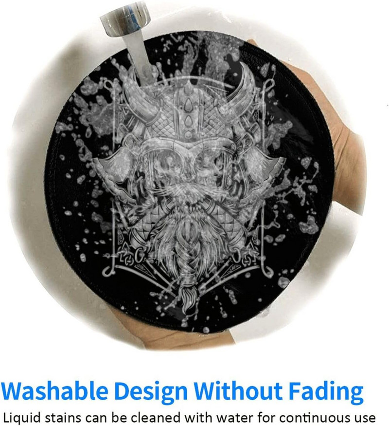 Cool Viking Skull Warriors egérpad Viking Gaming egérpad kis csúszásmentes kerek egérpad irodai munkához laptop számítógép