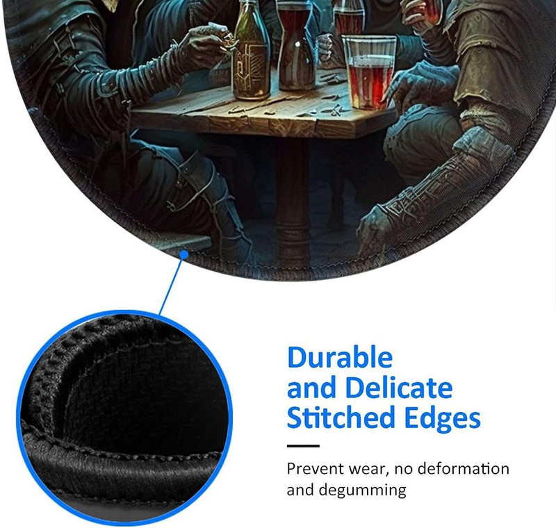 Skull kerek egérpad csúszásmentes gumi kaszás Party Cool játék egérpadok varrott éllel irodai munkához számítógépes laptophoz