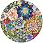 Egérpad varrott szélű egéralátéttel, vízálló, csúszásmentes gumi alappal, kerek egérpad 7,9 × 7,9 × 0,12 hüvelykes zamatos virág