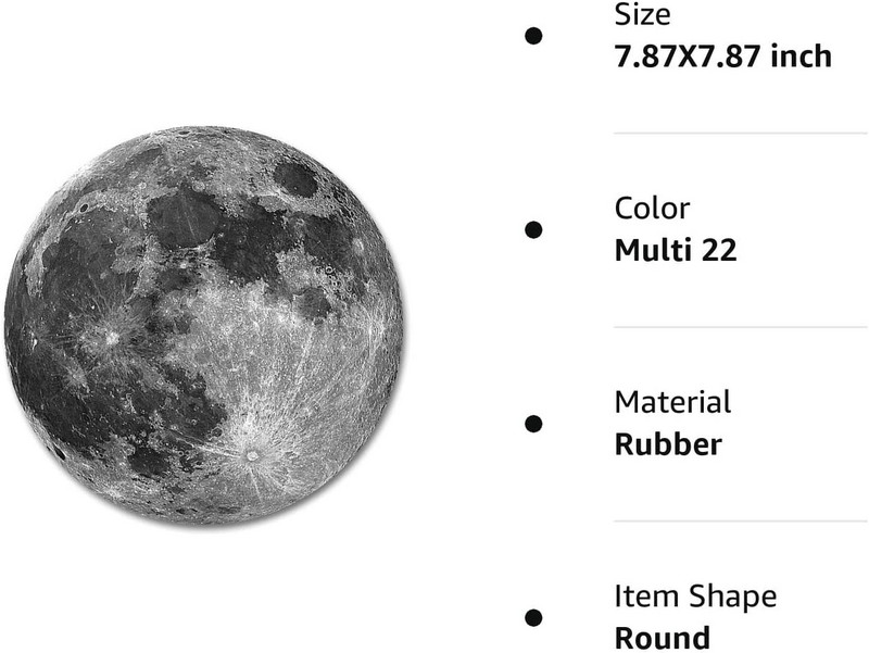 Earth Grey Moon Gaming egérpad csúszásmentes gumi egérpad vízálló egéralátét irodai laptophoz 7,9" x 7,9"