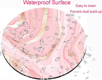 Кръгла подложка за мишка от мрамор от розово злато, първокласна текстура, малка подложка за мишка с водоустойчива неплъзгаща се гумена основа за лаптоп компютър