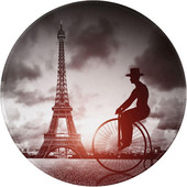 Az Eiffel Tower Ride egykerekű, kerek egérpad vezeték nélküli egérhez, csúszásmentes gumis egéralátét irodai munkához, 8"X8"-es laptop