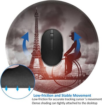 The Eiffel Tower Ride Single Wheel Round Mouse Pad για ασύρματο ποντίκι Αντιολισθητικό στρώμα ποντικιού για φορητό υπολογιστή γραφείου 8\