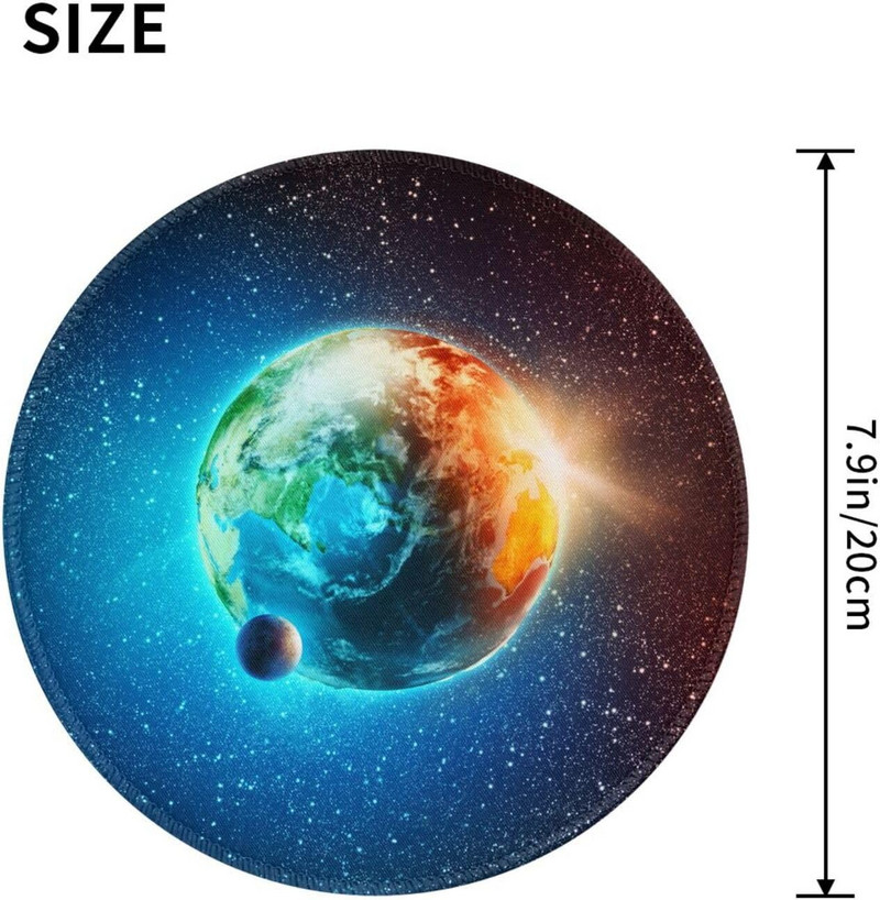 Planet Galaxy Space Round Gaming egérpad vezeték nélküli egér egérpadokhoz csúszásmentes gumi egéralátét irodai laptopokhoz 8"X8" hüvelykes