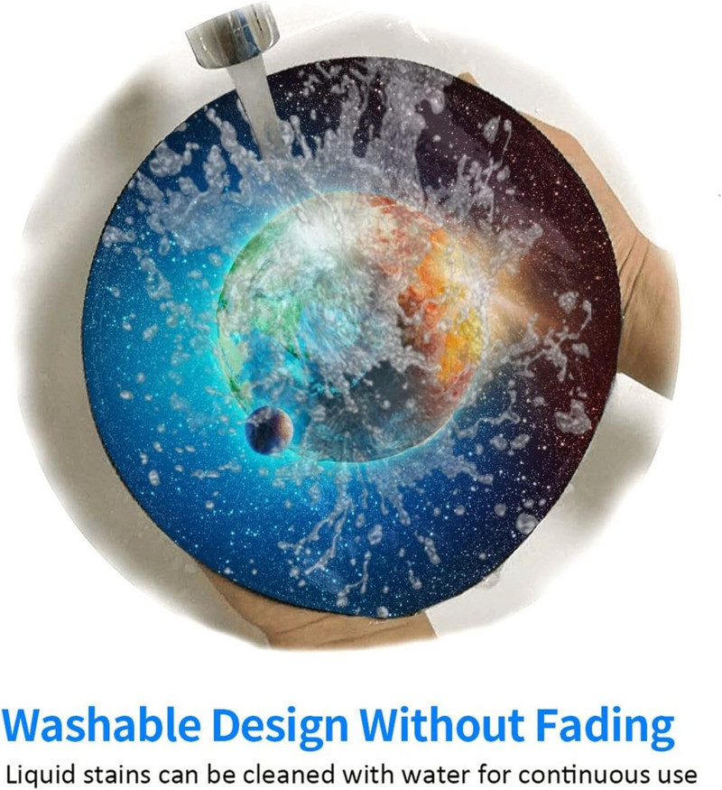 Planet Galaxy Space Round Gaming egérpad vezeték nélküli egér egérpadokhoz csúszásmentes gumi egéralátét irodai laptopokhoz 8"X8" hüvelykes