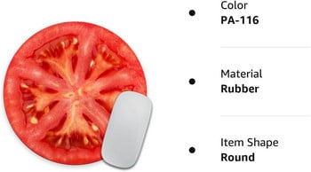 Подложка за мишка с филийки домат Тропическа подложка за мишка Подложка за мишка Персонализирана подложка за мишка Персонализирана кръгла неплъзгаща се гумена подложка за мишка 7,9 инча