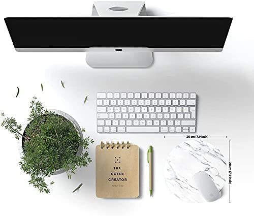 Fehér márvány egérpad Márvány kerek, vízálló, kör alakú kis egérpadok, csúszásmentes gumis egérpadok otthoni irodai használatra