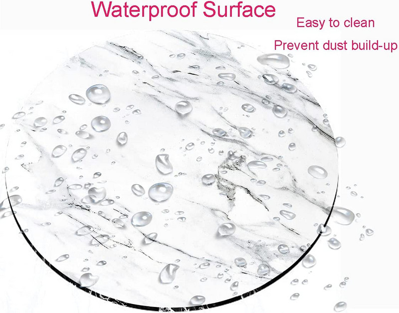 Fehér márvány egérpad Márvány kerek, vízálló, kör alakú kis egérpadok, csúszásmentes gumis egérpadok otthoni irodai használatra