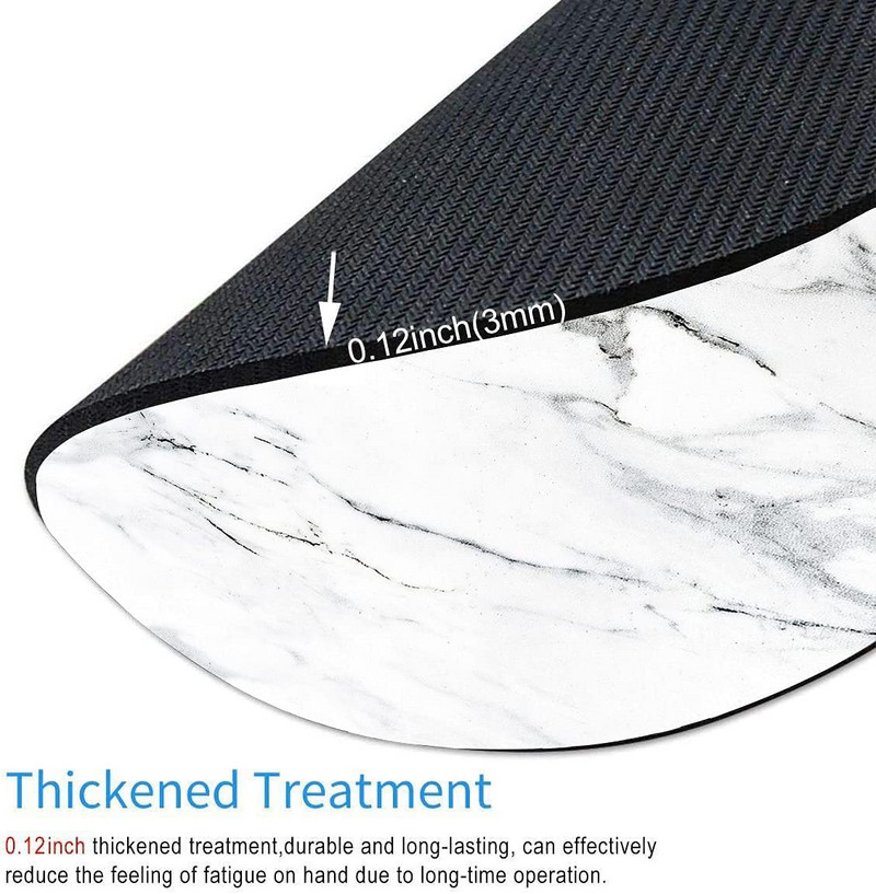 Fehér márvány egérpad Márvány kerek, vízálló, kör alakú kis egérpadok, csúszásmentes gumis egérpadok otthoni irodai használatra