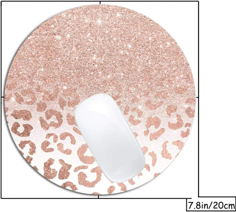 Rose Gold Glitter Ombre egérpad kerek, csúszásmentes gumi egérpad Laptop Irodai számítógép dekoráció Aranyos asztali kiegészítők egérpad